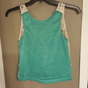 Green and crochet top